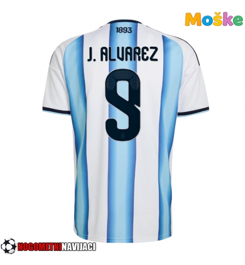 Moške Nogometnih dresov Argentina Julian Alvarez #9 Domači SP 2026 Kratki rokavi Moške Nogometnih dresov Argentina Julian Alvarez #9 Domači SP 2026 Kratki rokavi